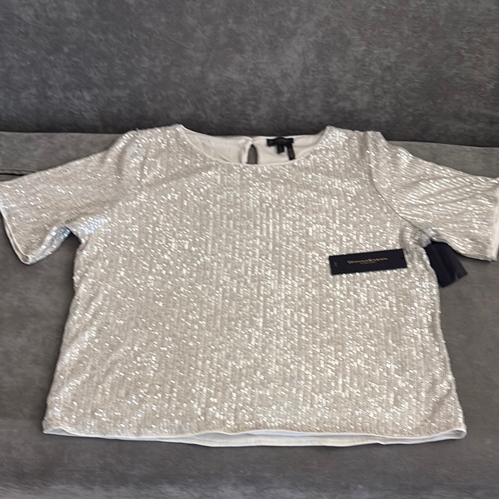 Donna Karan Silver Sequin Women's Top